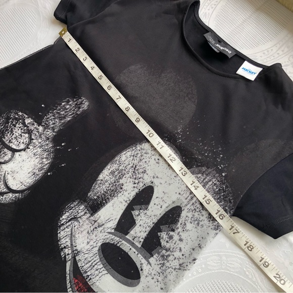 Desigual Disney Mickey Mouse Black Mesh Short Dress Print Girls/Youth Size 9/10 - Picture 5 of 16